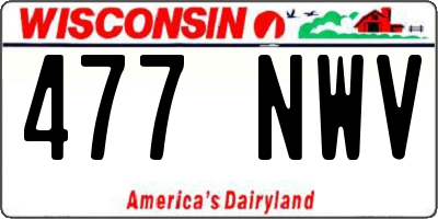WI license plate 477NWV