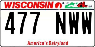 WI license plate 477NWW