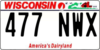 WI license plate 477NWX