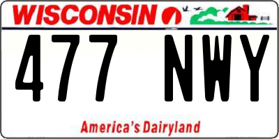 WI license plate 477NWY