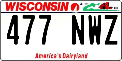 WI license plate 477NWZ