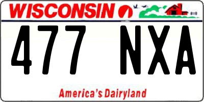 WI license plate 477NXA