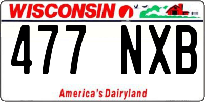 WI license plate 477NXB