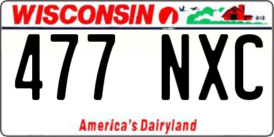 WI license plate 477NXC