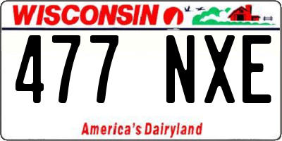 WI license plate 477NXE