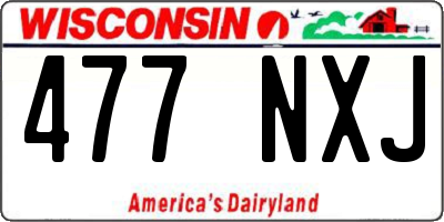 WI license plate 477NXJ