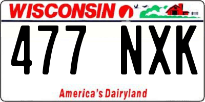 WI license plate 477NXK