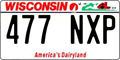 WI license plate 477NXP