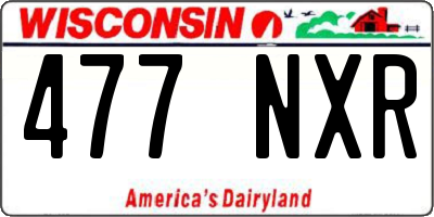 WI license plate 477NXR