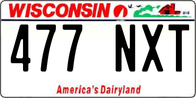 WI license plate 477NXT