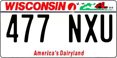 WI license plate 477NXU