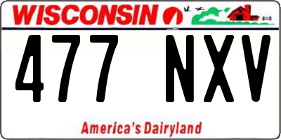 WI license plate 477NXV