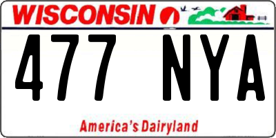 WI license plate 477NYA