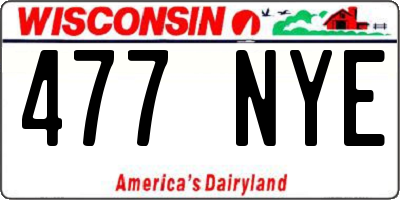 WI license plate 477NYE
