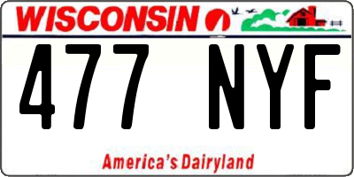 WI license plate 477NYF