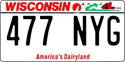 WI license plate 477NYG