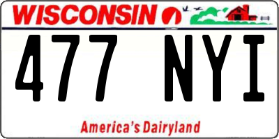 WI license plate 477NYI