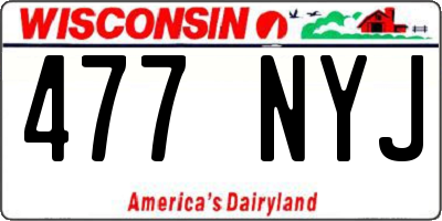 WI license plate 477NYJ