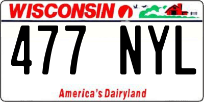 WI license plate 477NYL