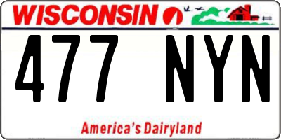 WI license plate 477NYN