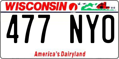 WI license plate 477NYO