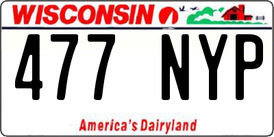 WI license plate 477NYP
