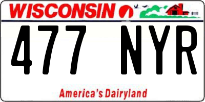 WI license plate 477NYR