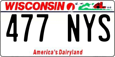 WI license plate 477NYS