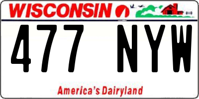 WI license plate 477NYW
