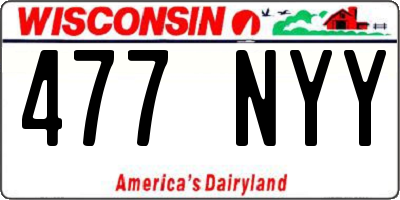 WI license plate 477NYY