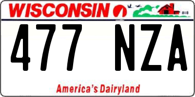 WI license plate 477NZA