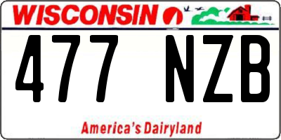 WI license plate 477NZB