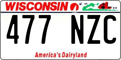 WI license plate 477NZC