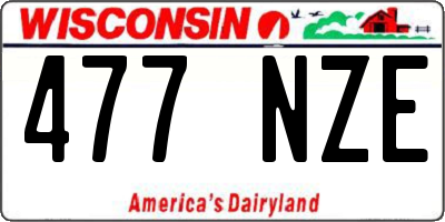 WI license plate 477NZE