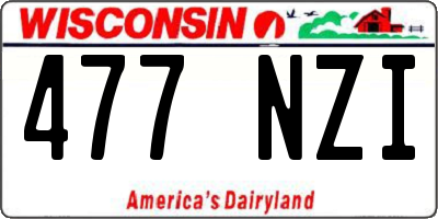 WI license plate 477NZI
