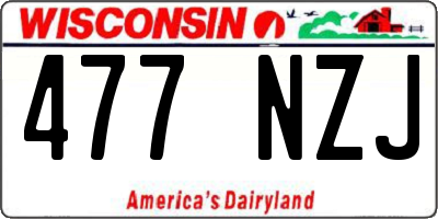 WI license plate 477NZJ