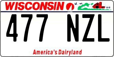 WI license plate 477NZL