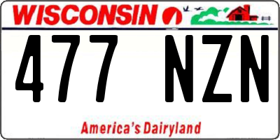 WI license plate 477NZN