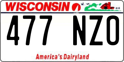 WI license plate 477NZO