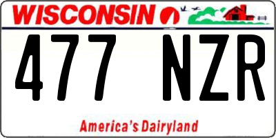 WI license plate 477NZR