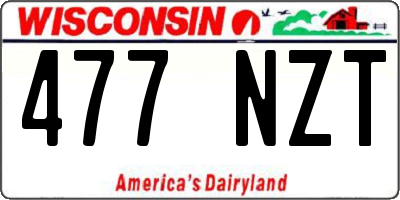 WI license plate 477NZT