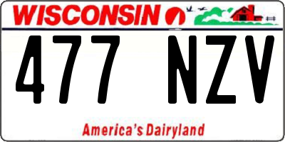 WI license plate 477NZV