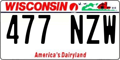 WI license plate 477NZW