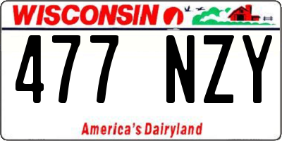 WI license plate 477NZY