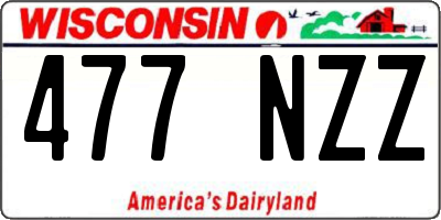 WI license plate 477NZZ