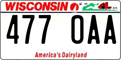 WI license plate 477OAA