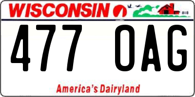 WI license plate 477OAG