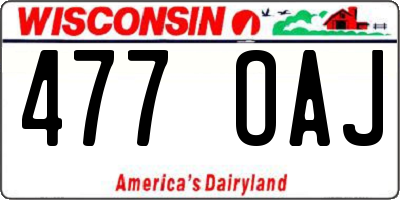 WI license plate 477OAJ