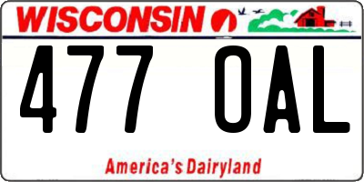 WI license plate 477OAL