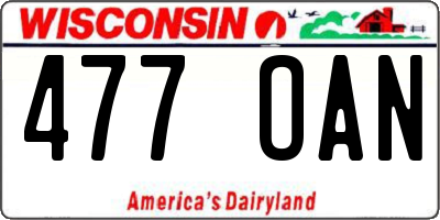 WI license plate 477OAN